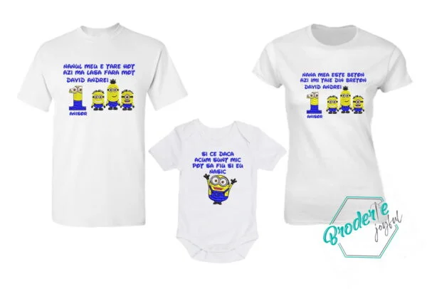 Set tricouri personalizate mot minioni nasi