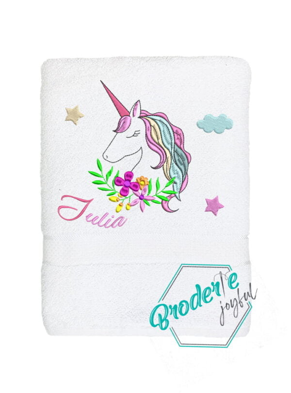 Prosop de baie personalizat Unicorn girl